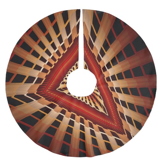 3Dファンタジーネットワークモダンフラクタル図形デザイン ブラッシュドポリエステルツリースカート (正面)