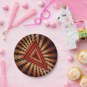 3Dファンタジーネットワークモダンフラクタル図形デザイン ペーパープレート (パーティー)