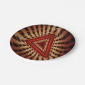 3Dファンタジーネットワークモダンフラクタル図形デザイン ペーパープレート (アングル)