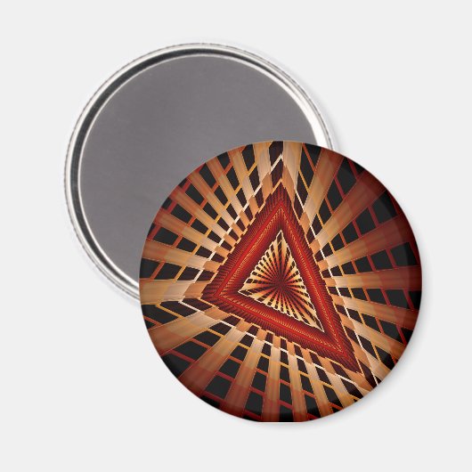 3Dファンタジーネットワークモダンフラクタル図形デザイン マグネット (正面/裏面)