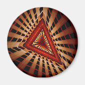 3Dファンタジーネットワークモダンフラクタル図形デザイン マグネット (正面)