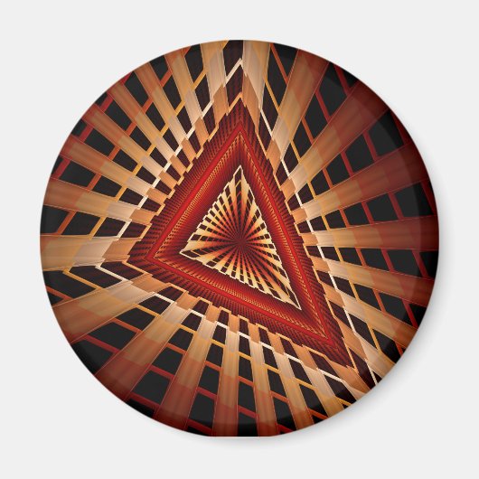 3Dファンタジーネットワークモダンフラクタル図形デザイン マグネット (正面)