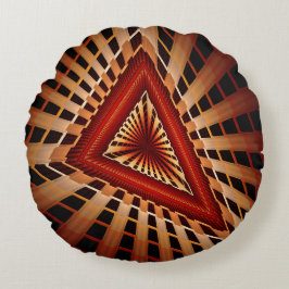 3Dファンタジーネットワークモダンフラクタル図形デザイン ラウンドクッション