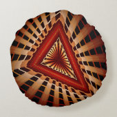 3Dファンタジーネットワークモダンフラクタル図形デザイン ラウンドクッション (裏面)