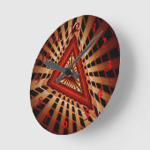 3Dファンタジーネットワークモダンフラクタル図形デザイン ラウンド壁時計 (傾斜)