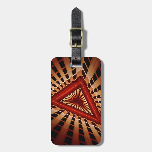 3Dファンタジーネットワークモダンフラクタル図形デザイン ラゲッジタグ (正面縦)