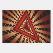 3Dファンタジーネットワークモダンフラクタル図形デザイン ラッピングペーパーシート (正面)