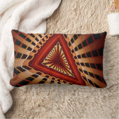 3Dファンタジーネットワークモダンフラクタル図形デザイン ランバークッション (ブランケット)