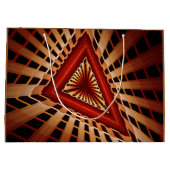 3Dファンタジーネットワークモダンフラクタル図形デザイン ラージペーパーバッグ (裏面)