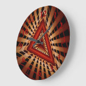 3Dファンタジーネットワークモダンフラクタル図形デザイン ラージ壁時計 (傾斜)