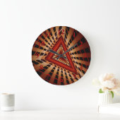 3Dファンタジーネットワークモダンフラクタル図形デザイン ラージ壁時計 (ホーム)