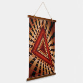 3Dファンタジーネットワークモダンフラクタル図形デザイン 吊り下げ型タペストリー (傾斜あり)