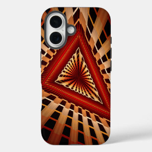 3Dファンタジーネットワークモダンフラクタル図形デザイン iPhone 16ケース