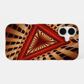 3Dファンタジーネットワーク モダン フラクタル グラフィック デザイン iPhone 16ケース (裏面横)