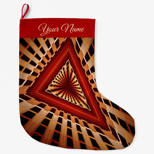 3Dファンタジーネットワーモダンクフラクタルグラフィック名 ラージクリスマスストッキング (正面)