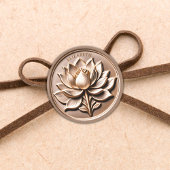 3Dフェイクアンティーク金ゴールドリーガルロータスブロッサム ラウンドシール