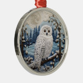 3Dフクロウの森のチャルストマス動物 メタルオーナメント (右)