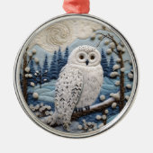 3Dフクロウの森のチャルストマス動物 メタルオーナメント (正面)