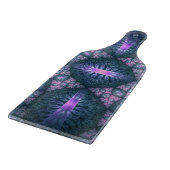 3Dフラクタルアートパターンターコイズ紫ピンク カッティングボード (角)