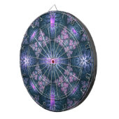 3Dフラクタルアートパターンターコイズ紫ピンク ダーツボード (正面右)