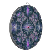 3Dフラクタルアートパターンターコイズ紫ピンク ダーツボード (正面左)
