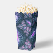 3Dフラクタルアートパターンターコイズ紫ピンク フェイバーボックス (はじけた状態)