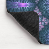 3Dフラクタルアートパターンターコイズ紫ピンク マウスパッド (コーナー)