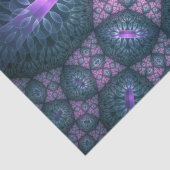 3Dフラクタルアートパターンターコイズ紫ピンク 薄葉紙 (詳細)