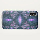 3Dフラクタルアートパターンターコイズ紫ピンク Case-Mate iPhoneケース (裏面(横))