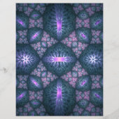 3Dフラクタルアート抽象芸術パターンブルーパープルピンク (正面)