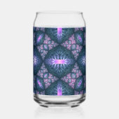 3Dフラクタルアート抽象芸術パターンブルーパープルピンク ガラス缶 (裏面)