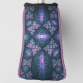 3Dフラクタルアート抽象芸術パターンブルーパープルピンク ゴルフヘッドカバー (回転90)