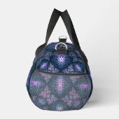 3Dフラクタルアート抽象芸術パターンブルーパープルピンク ダッフルバッグ (右)