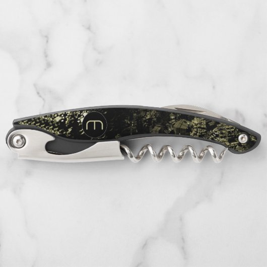 3Dフラクタルミネラルギークモノグラムコルクねじの ソムリエナイフ (正面)