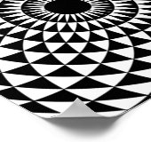 3Dフラクタル光学眼ポップ・アートの白幻影ポスター ポスター (角)