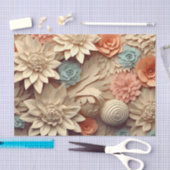 3Dフラワーシリーズデザイン8 薄葉紙 (クラフト)