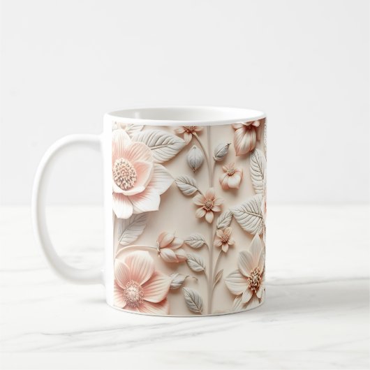 3Dフラワー コーヒーマグカップ (左)
