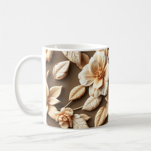 3Dフラワー コーヒーマグカップ (左)