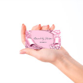 3Dフレームグリッターメイクアップイベントプランナーピンクパステル 名刺