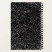 3Dフローラエンボスブラックレザールックモノグラム ノートブック (裏面)