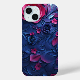 3dフローラテクスチャiPhoneケース電話モックアップ iPhone 15ケース