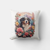 3Dフローラファンタジーベルネーズマウンテンドッグバーズビュー クッション (正面)