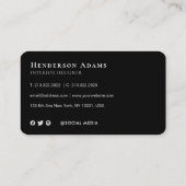 3Dブラックとゴールデンウォーターのカラーモノグラムのロゴ 名刺 (裏面)