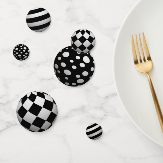 3Dブラックボールとホワイトボール コンフェッティ (グループ)