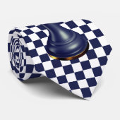 3Dブラック&フェイク金ゴールドポーン:チェスの恋人 ネクタイ (ロール)