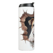 3Dブルドッグのひび割れ穴 タンブラー (回転左)