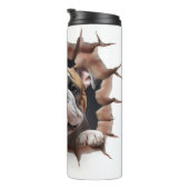 3Dブルドッグのひび割れ穴 タンブラー (回転右)