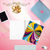 3Dブルーパープル金ゴールドモノグラム液化抽象芸術 プランナー手帳