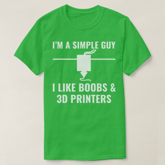 3DプリおもしろいンタImはシンプル3Dプリンタが好き Tシャツ (デザイン正面)