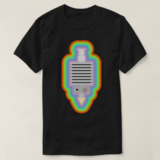 3Dプリンタのホストカラフル縁ど付き Tシャツ (デザイン正面)